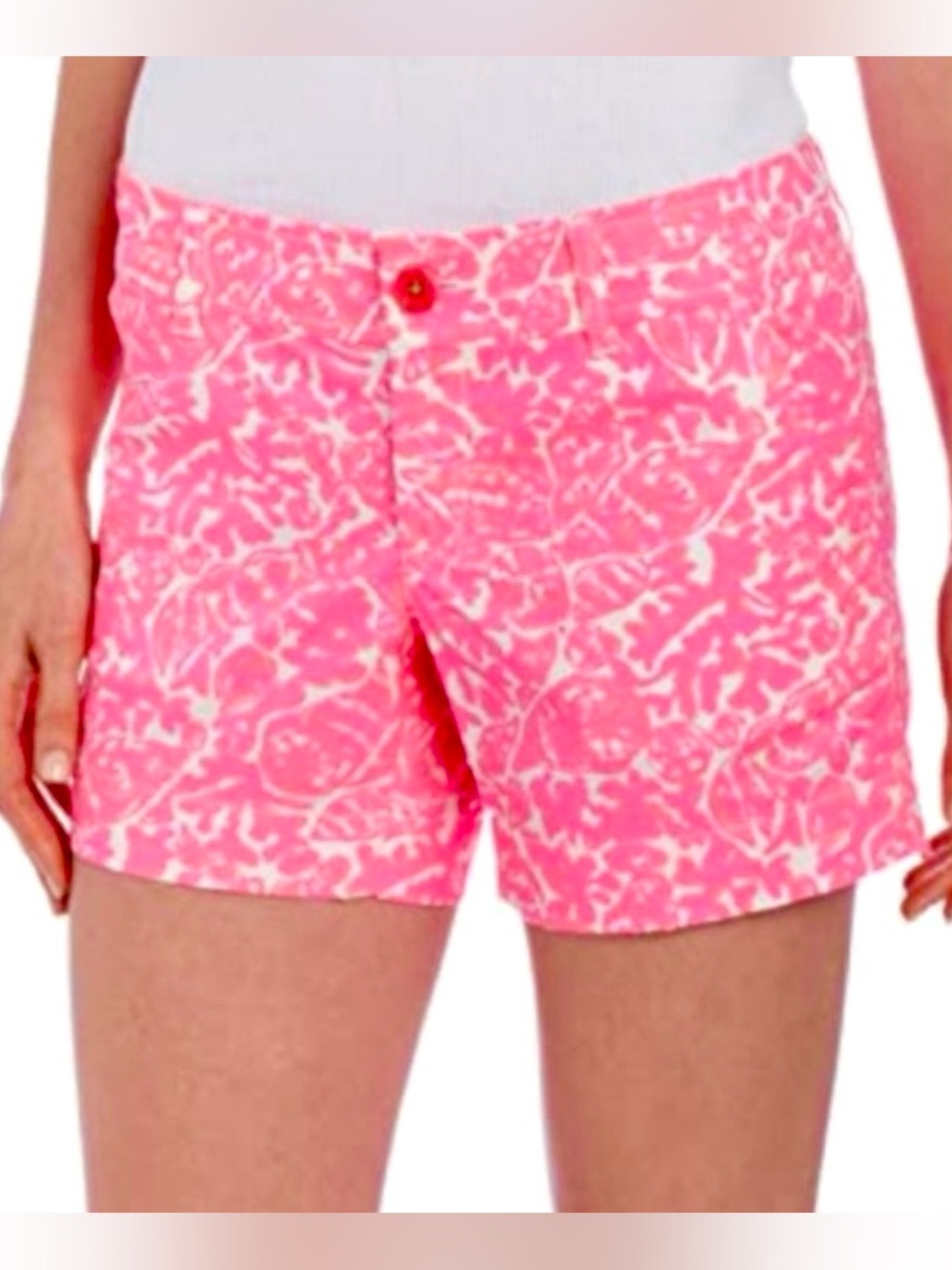 EUC LILLY PULITZER Callahan 5” Shorts - Size 2 - "Tidal Wave Pans Garden" Print